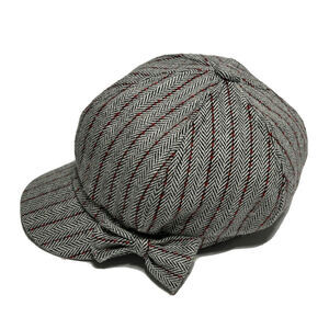 Womens Newsboy Cap Pageboy Gray/Red Hat